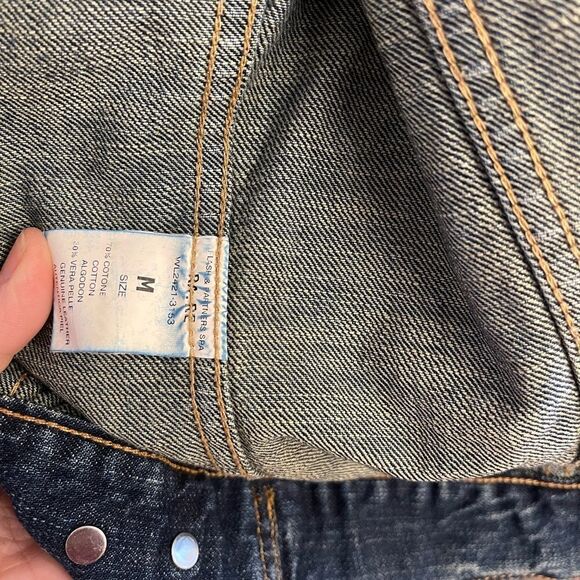 Vintage jean and leather jacket🌟 Jean jackets ✨ RA.RE. Brand 🌟 🌟 ITALIAN🌟 - Picture 7 of 8